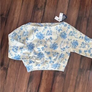 Abercrombie & Fitch Blue Floral Cream Skirt